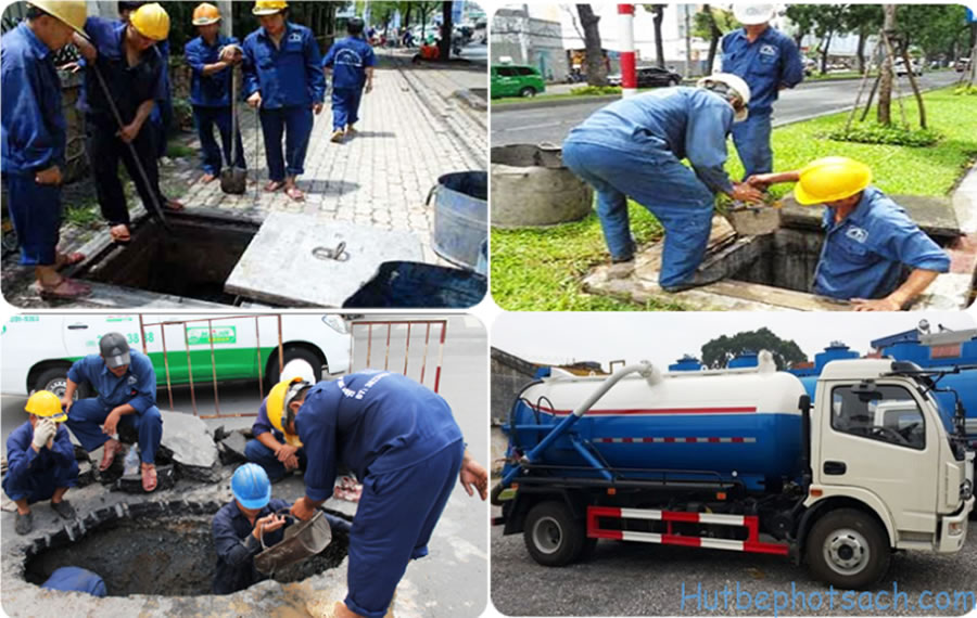 Nạo v&eacute;t th&ocirc;ng tắc cống hố ga tại TP Vinh Nghệ An
